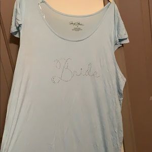 3X BLUE BRIDE NIGHTGOWN/SLEEPSHIRT